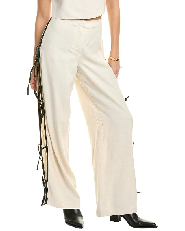 Bonus Savings WeWoreWhat Tie Slit Linen-Blend Pant