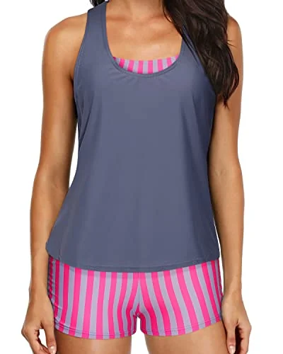 Online Only Athletic Womens Tankini Swimsuits Shorts & Tank Tops-Color