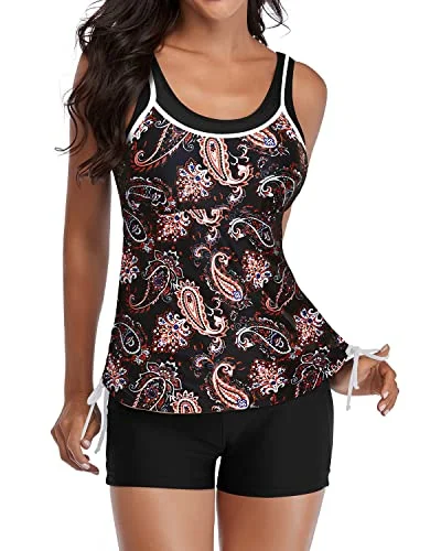 Last Chance Two Piece Tankini Swimsuits Shorts Athletic Bathing Suits Slimming Swimwear-Black Tribal Last Chance Two Piece Tankini Swimsuits Shorts Athletic Bathing Suits Slimming Swimwear-Black Tribal