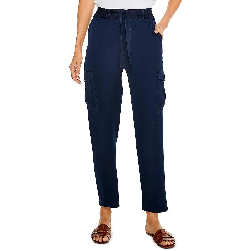 Weekend Deal Womens Belted Relaxed Straight Leg Pants