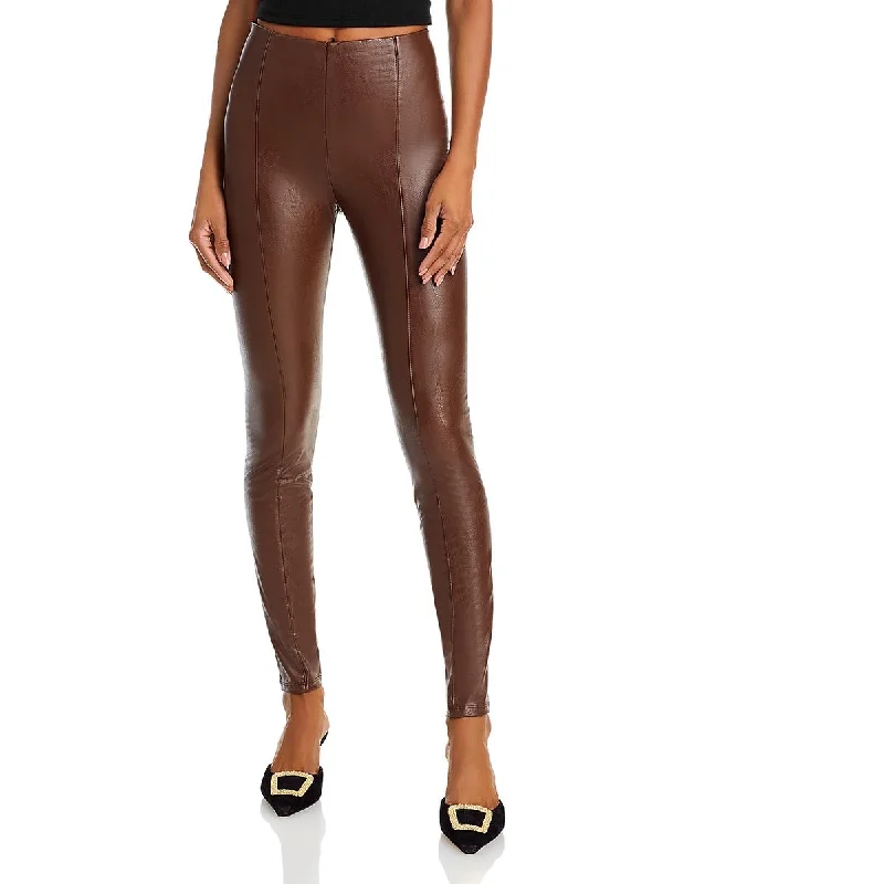 Final Clearance Womens Faux Leather High Waist Leggings
