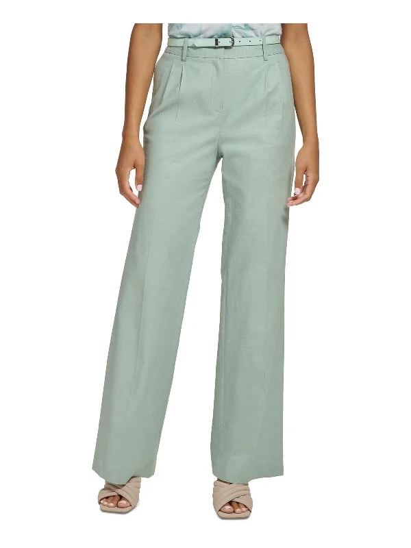 Value Deals Womens Pleated Belted Trouser Pants