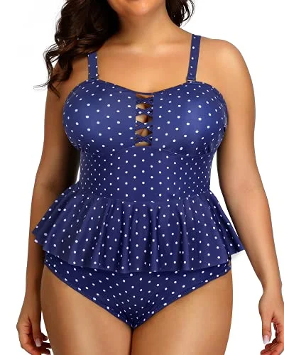 Crazy Deals High Waisted Bikini Bottoms Plus Size Swimsuits For Women-Navy Blue Polka Dot Crazy Deals High Waisted Bikini Bottoms Plus Size Swimsuits For Women-Navy Blue Polka Dot
