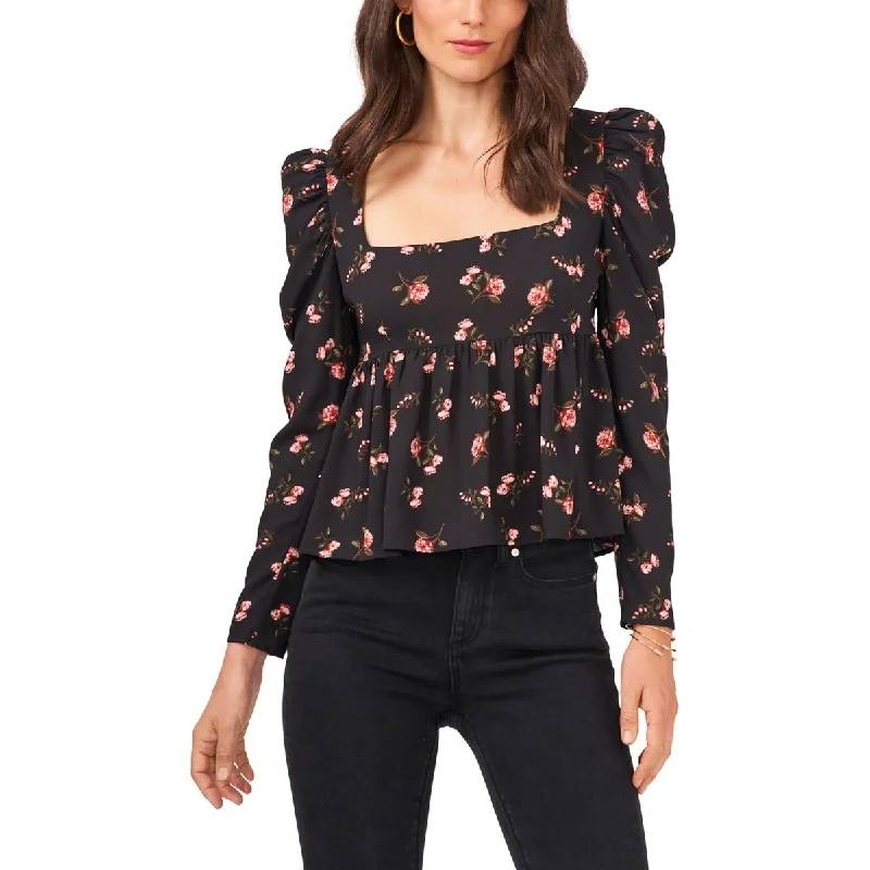TIME-Limited Offer 1.State Womens Floral Square Neck Blouse