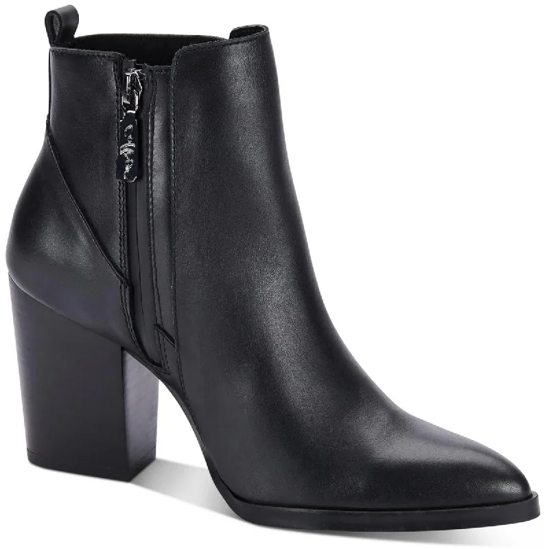 Mega Deal Aqua College Womens Remi Leather Pointed Toe Ankle Boots