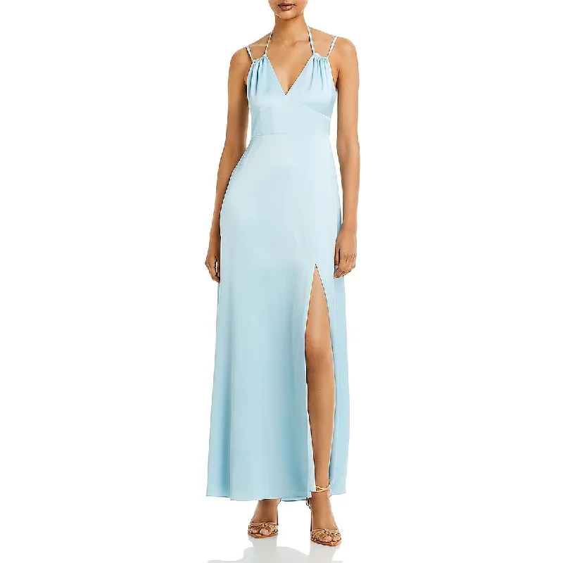 Deal Alert Aqua Womens Satin Bow Back Evening Dress