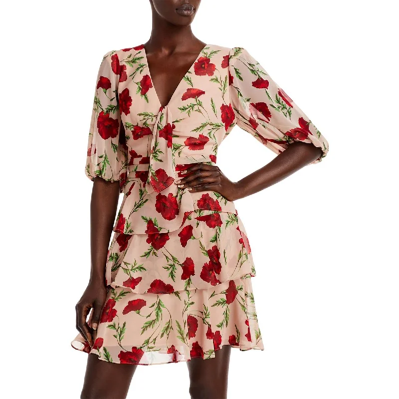 Get It Before It’s Gone Aqua Womens Sheer Mini Cocktail and Party Dress