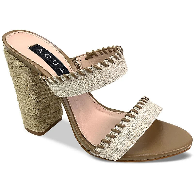 Unmissable Offer Aqua Womens Woven  Mules Casual Block Heels