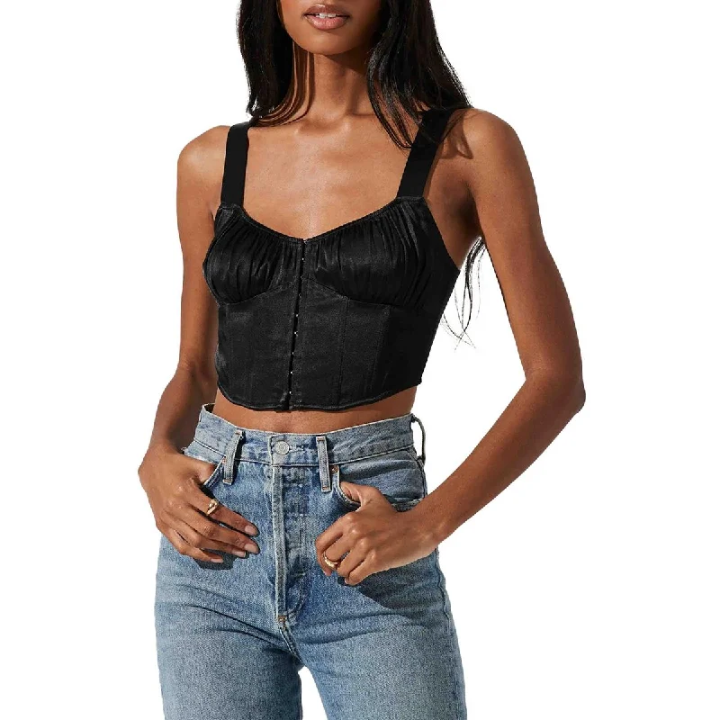 Quick Sale ASTR the Label Womens Ruched Adjustable Cropped
