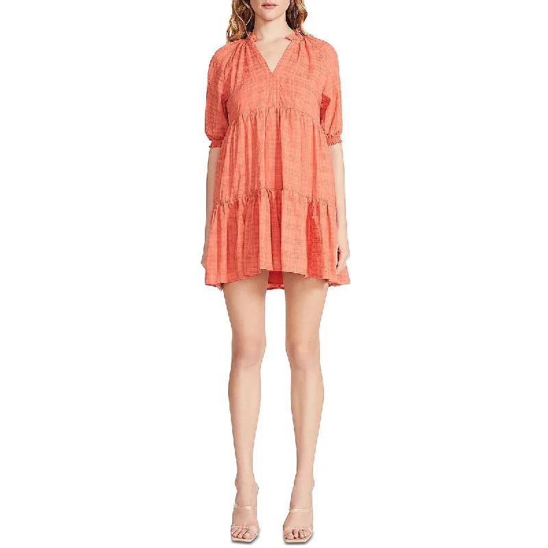 Act Now BB Dakota by Steve Madden Womens Hustle And Glow Plaid Short Mini Dress