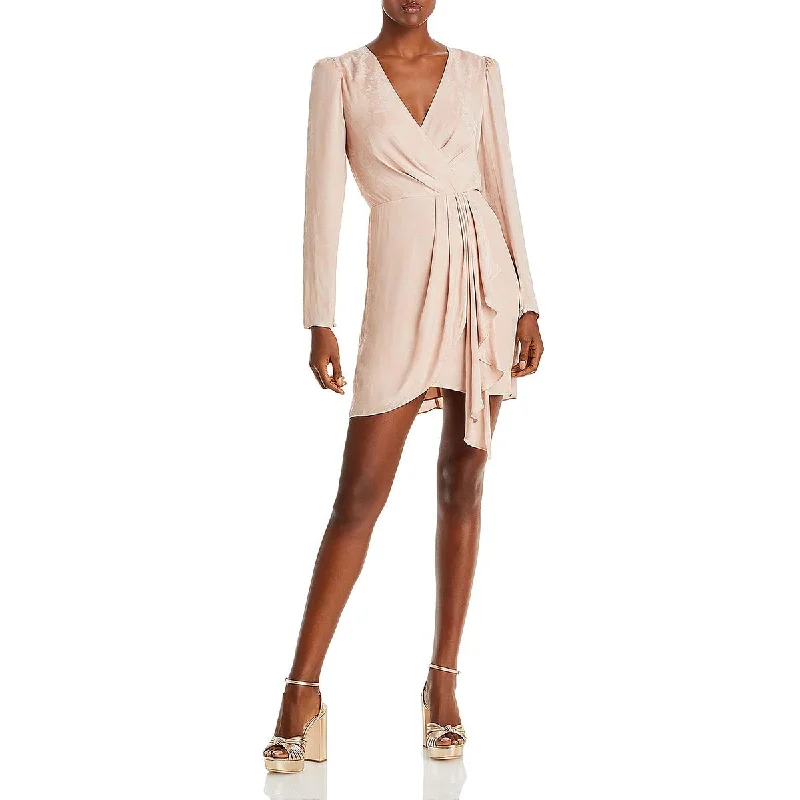 Limited Availability BCBGMAXAZRIA Womens Faux Wrap Mini Cocktail and Party Dress