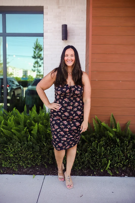 Daily Deals Feeling Cute Ruched Floral Cami Dress Plus - 2 Colors