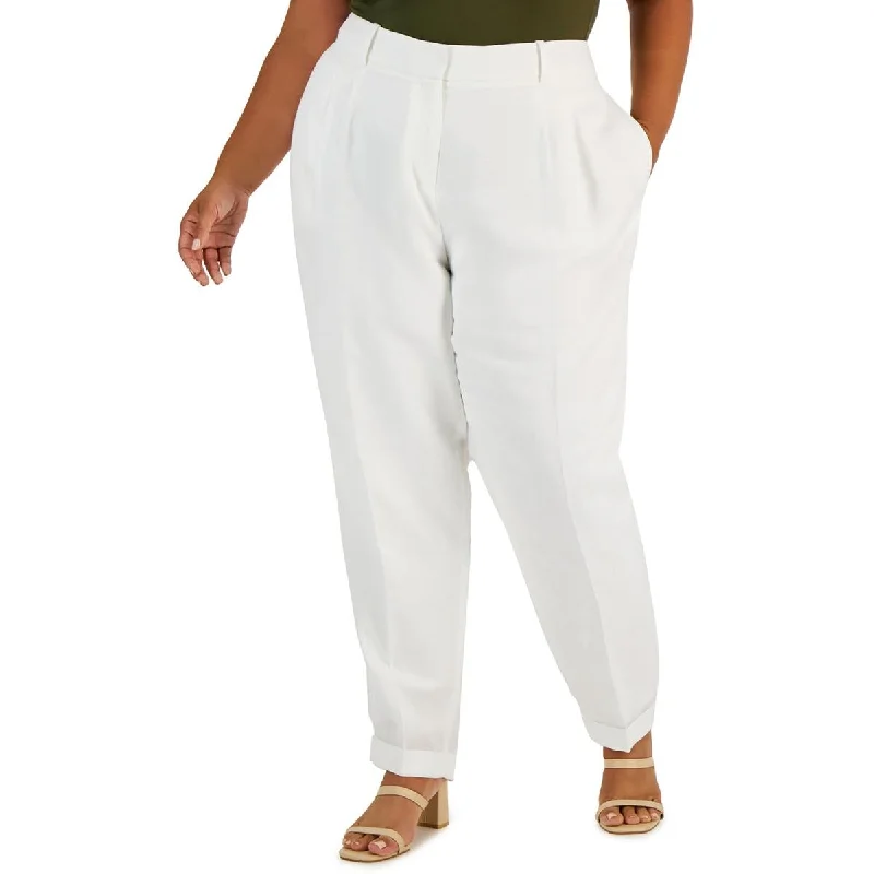 Price Drop Calvin Klein Womens Plus Pleat Front Wear To Work Ankle Pants