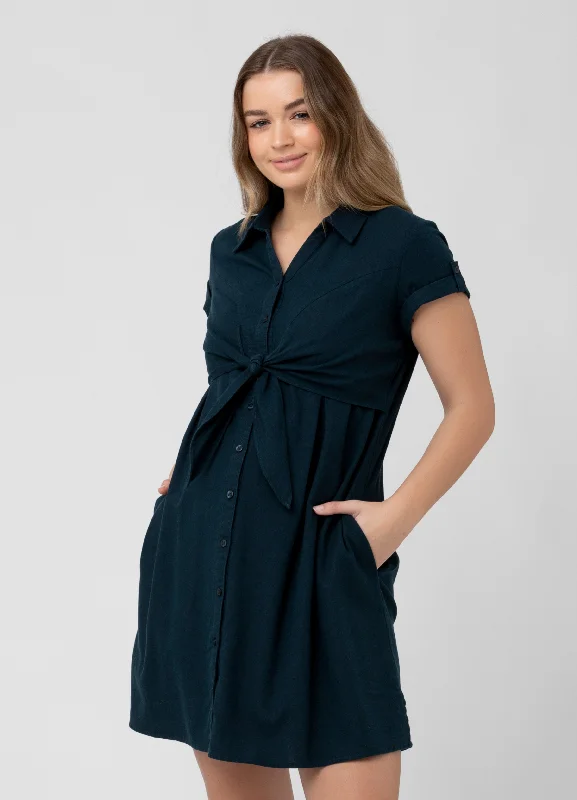 Huge Discounts Ripe Maternity Colette Tie Up Linen Maternity Dress