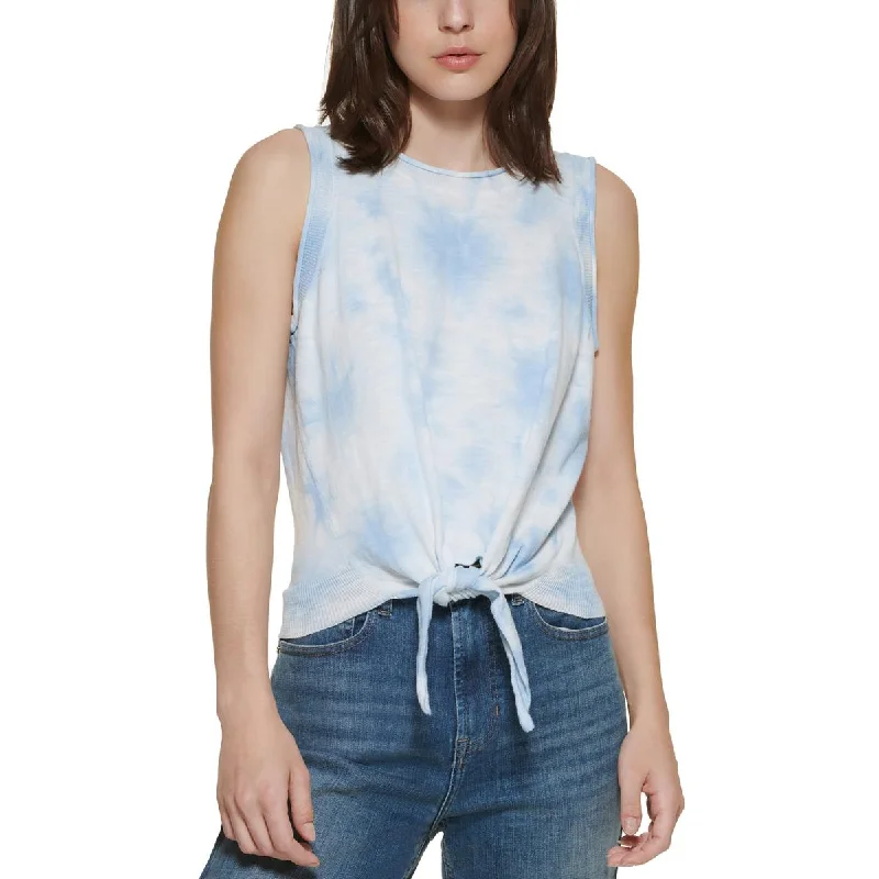 Extra Savings DKNY Jeans Womens Ribbed Knit Tie-Hem Tank Top