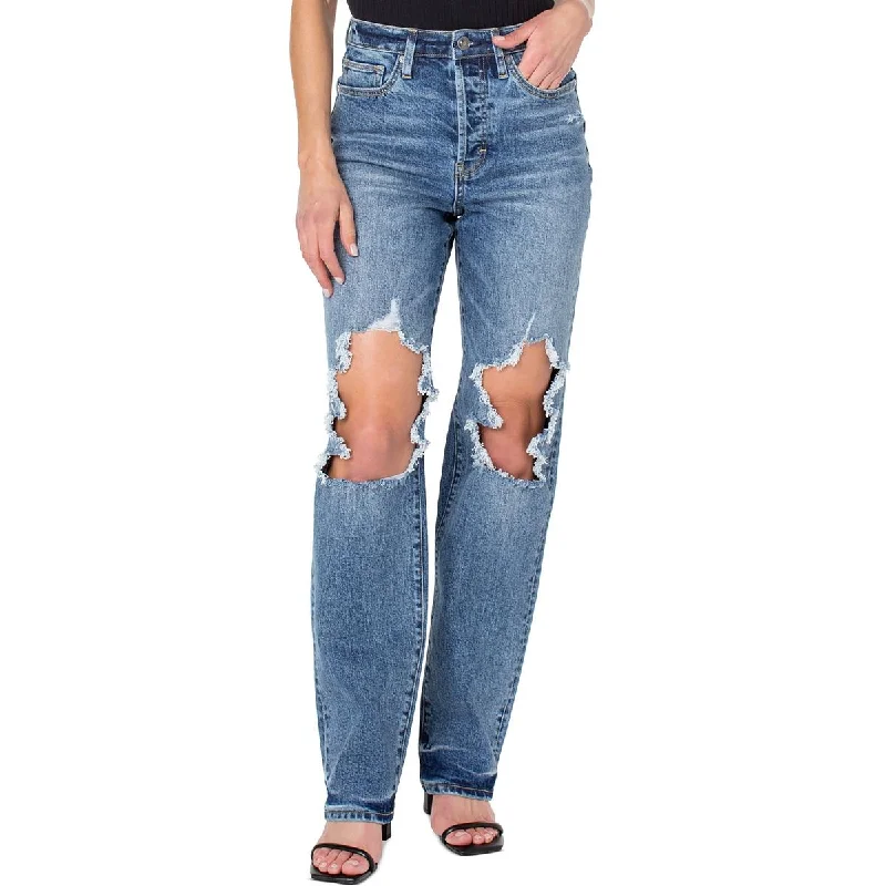 Overstock Earnest Sewn Womens Denim Light Wash Straight Leg Jeans