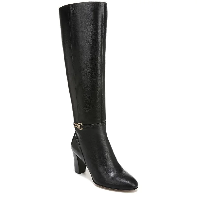 Final Clearance Franco Sarto Womens Palermo Leather Block Heel Knee-High Boots