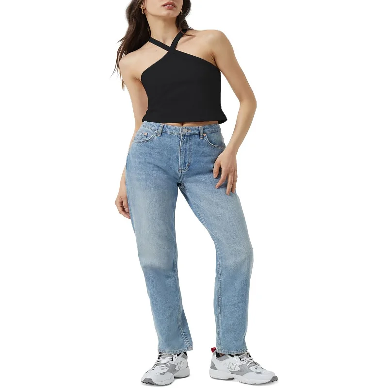 Shop and Save French Connection Womens Casual Halter Cropped