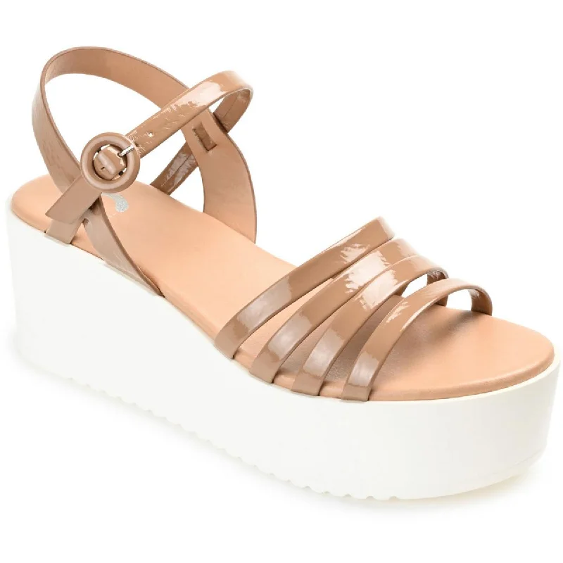 Weekend Deal Journee Collection Womens Miragge Ankle Strap Slingback Wedge Sandals