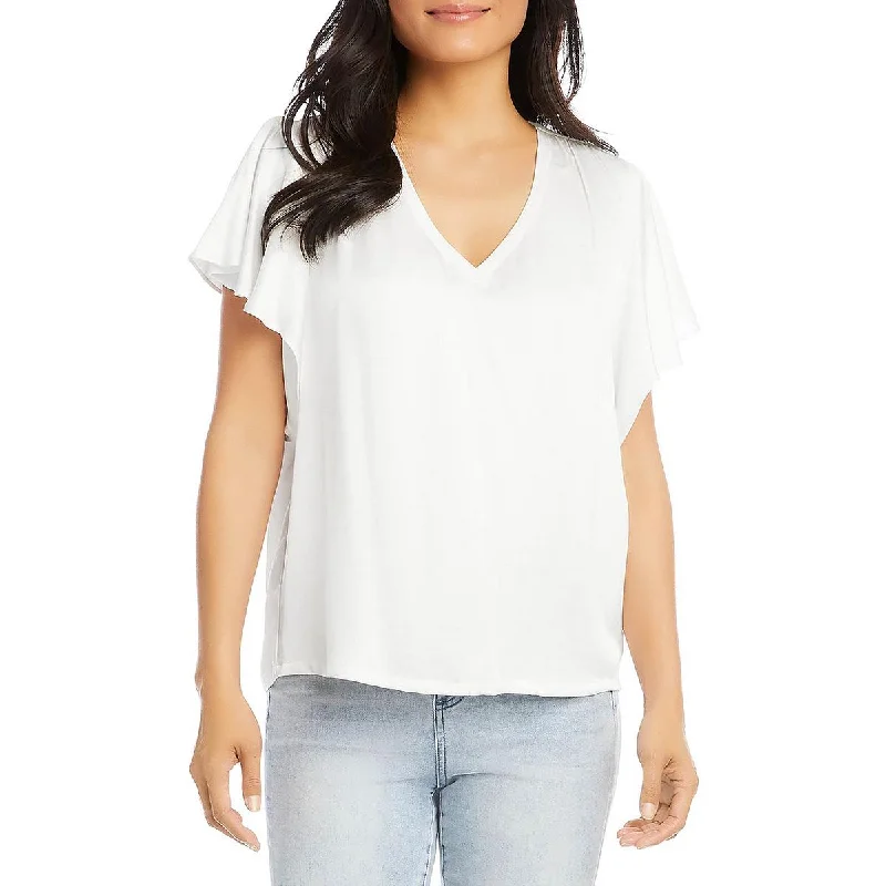 Can't Miss Karen Kane Womens V Neck Knit Pullover Top