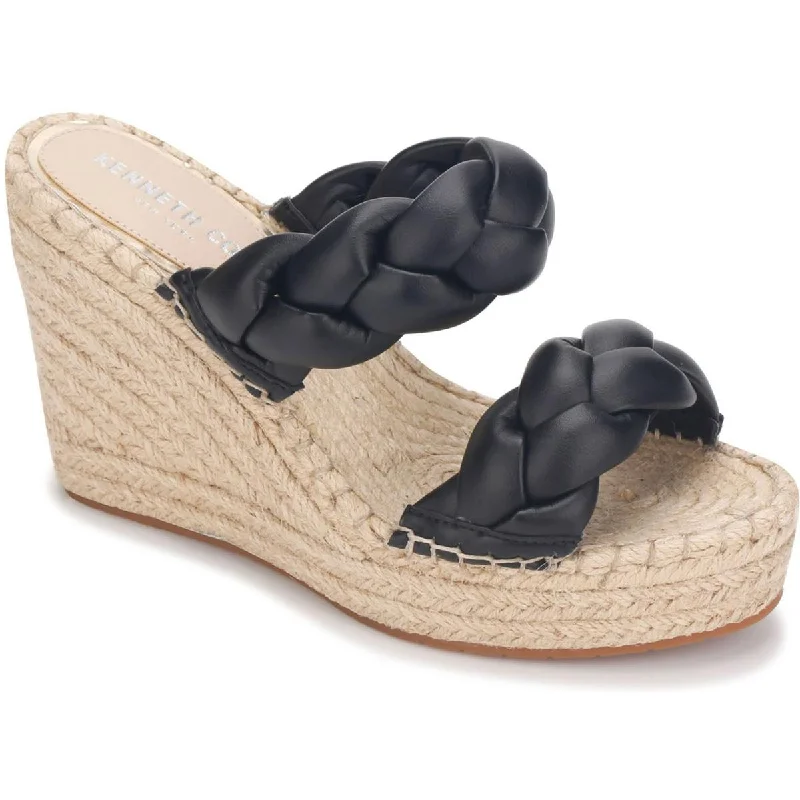Act Now Kenneth Cole New York Womens Olivia Braid Braided Open Toe Wedge Sandals