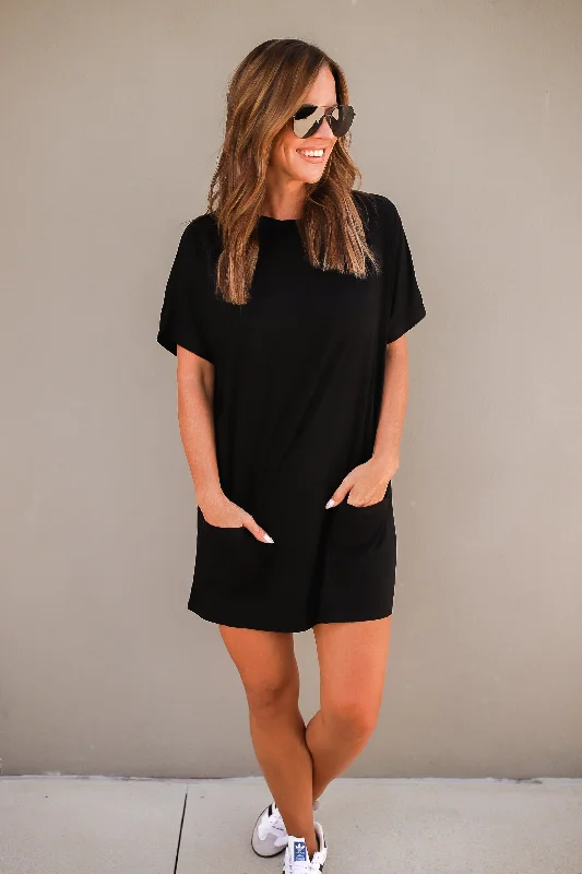 Super Bargain Kind Of Casual Pocket Tunic Dress
