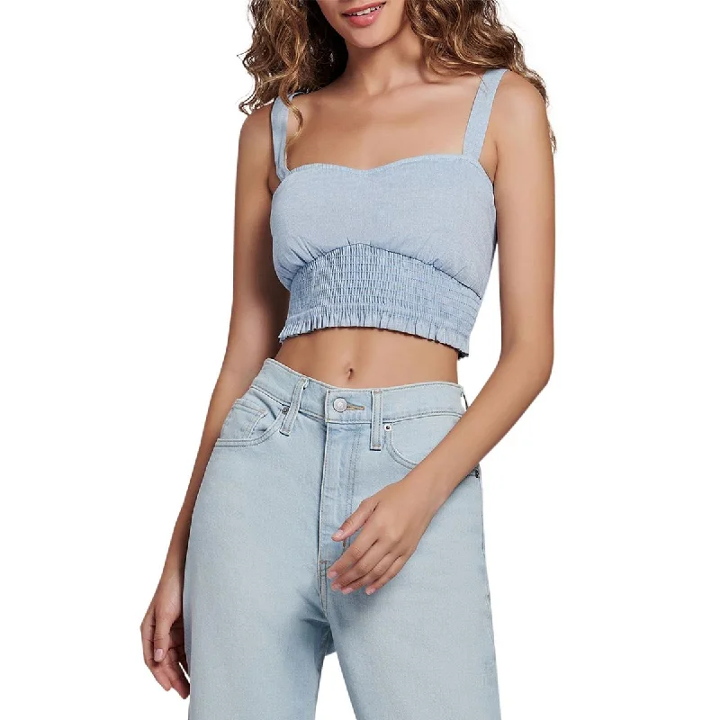 Deal Zone Lost + Wander Womens Smocked Linen Cropped