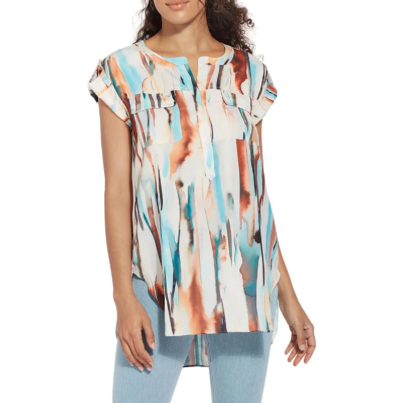 Factory Direct Sale Lysse Womens Pastel Mandarin Neck Tunic Top