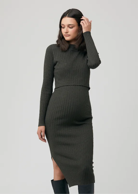YEAR-End Clearance Ripe Maternity Nella Rib Nursing Sweater Dress
