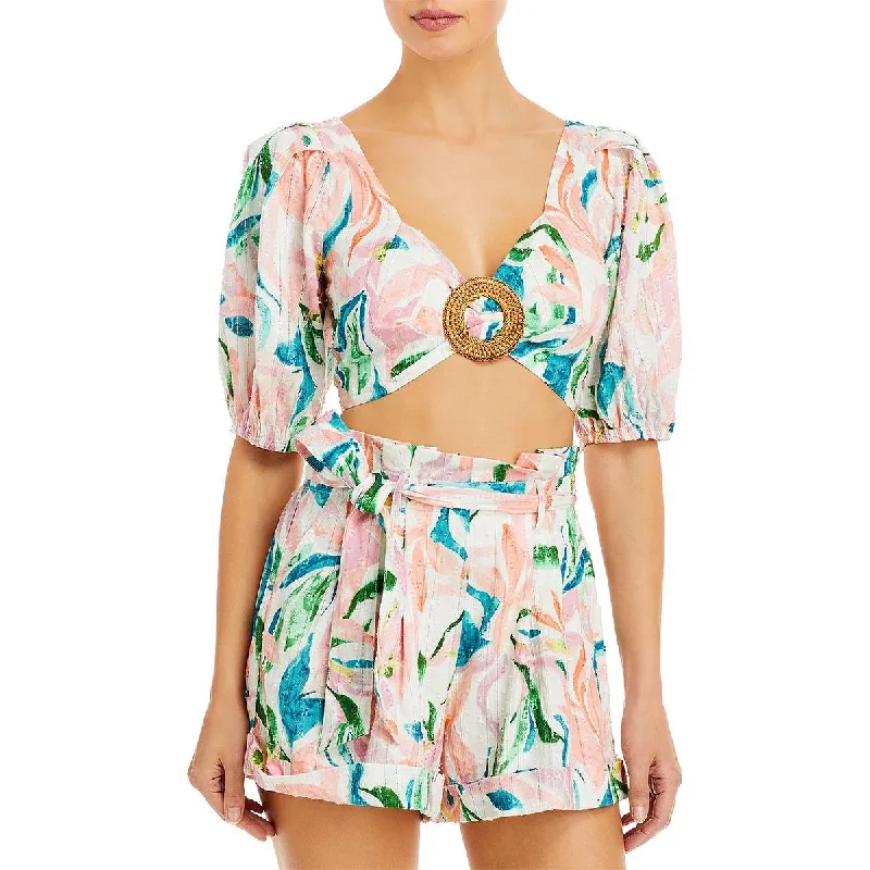Online Only Rahi Womens Maui Printed Cropped Blouse