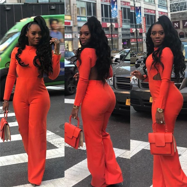 Customer Appreciation Sale S3908 Sexy solid color long sleeve backless bodycon jumpsuit for women fall clothing 2020 Customer Appreciation Sale S3908 Sexy solid color long sleeve backless bodycon jumpsuit for women fall clothing 2020