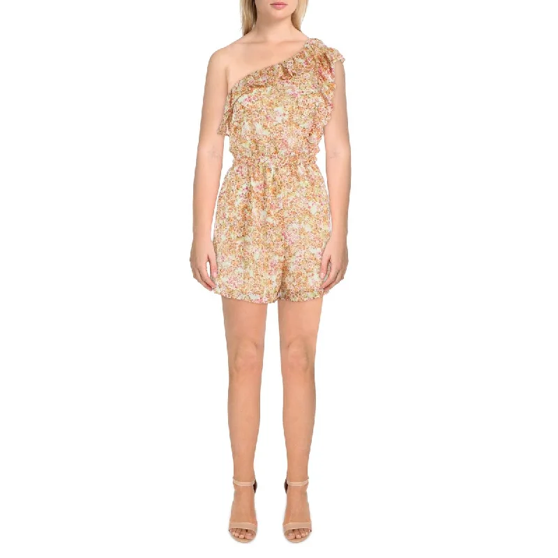 Bargain Prices Sadie & Sage Womens Maya Ruffled One Shoulder Romper