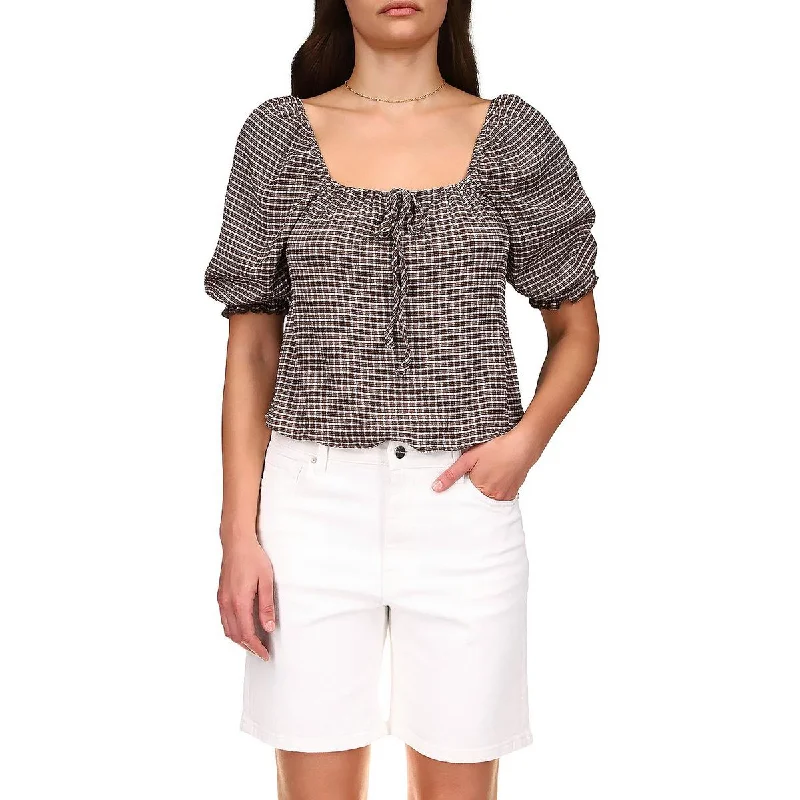 Savings Event Sanctuary Womens Remember Me Square Neck Cropped Blouse