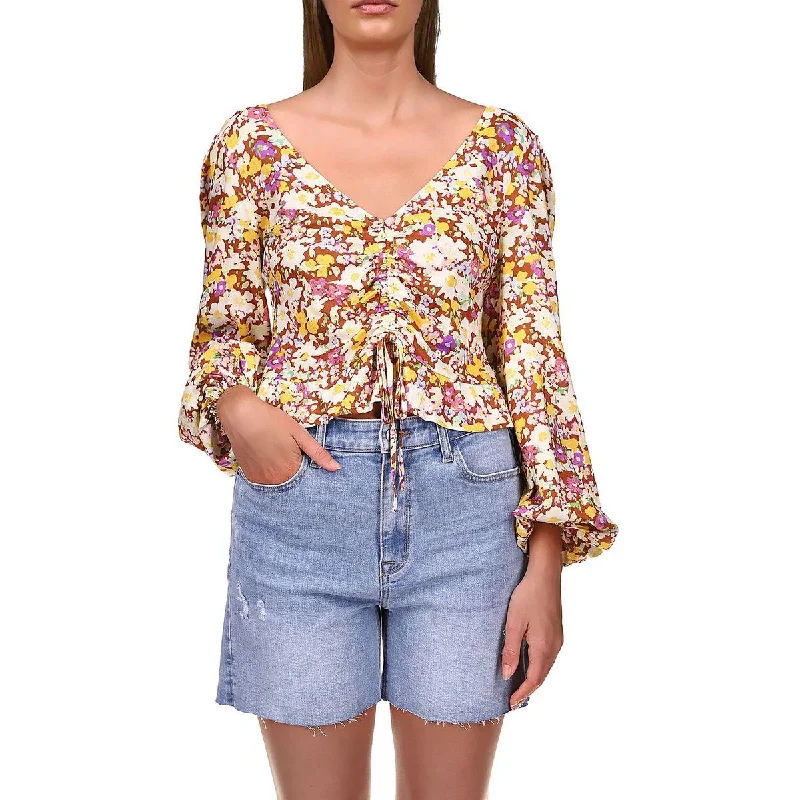 Last Chance Sanctuary Womens V-Neck Cropped Blouse
