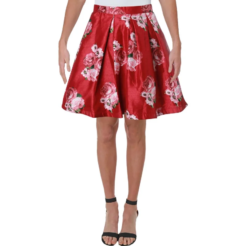 Sequin Hearts Womens Juniors Floral Mini A-Line Skirt