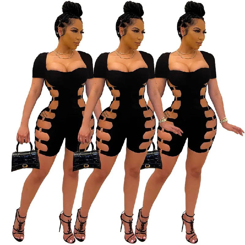 Markdown Madness Summer Short Casual Sport Jumpsuit Side Hollow Out One Piece Jumpsuit For Girls Bodycon Playsuit Markdown Madness Summer Short Casual Sport Jumpsuit Side Hollow Out One Piece Jumpsuit For Girls Bodycon Playsuit