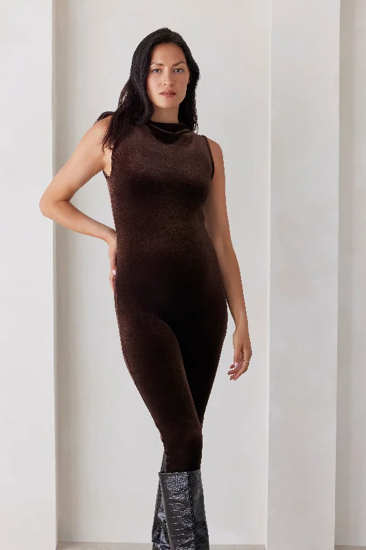 The Solid Velvet Gia Bumpsuit