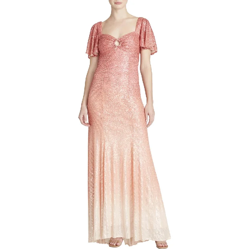 Price Cut Theia Womens Sequined Maxi Evening Dress