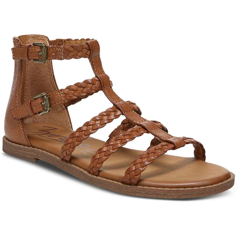 Hurry In Zodiac Womens Camelia Braided Faux Leather Gladiator Sandals