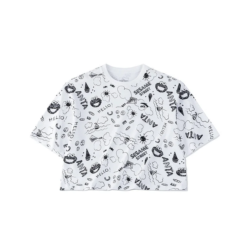 Amazing Deals ANTA Women's IP Sesame Street Lifestyle SS Tee Shirt