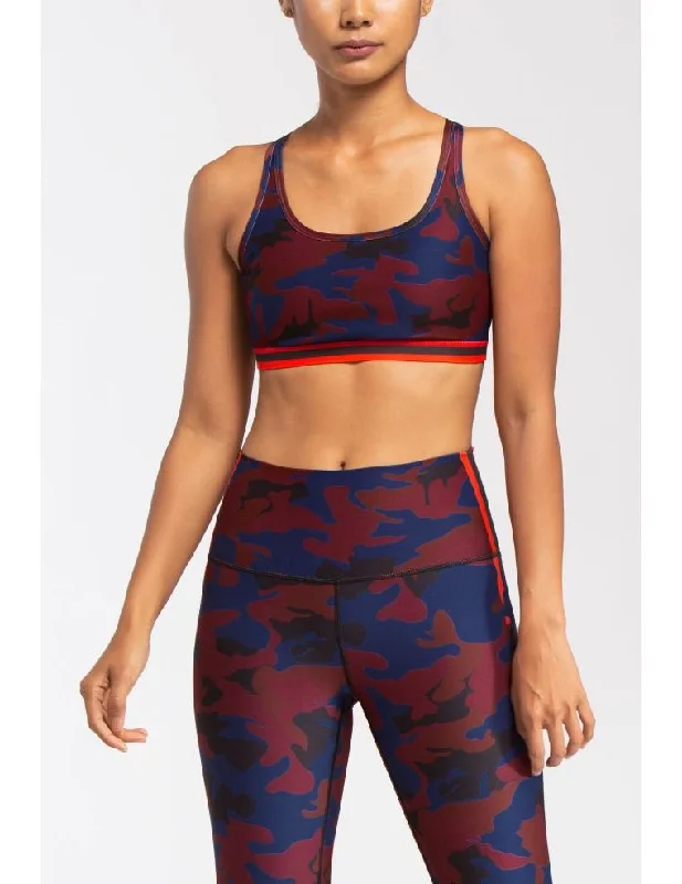 Fantastic Deals Wear It To Heart Burgundy Camo Strappy Bra