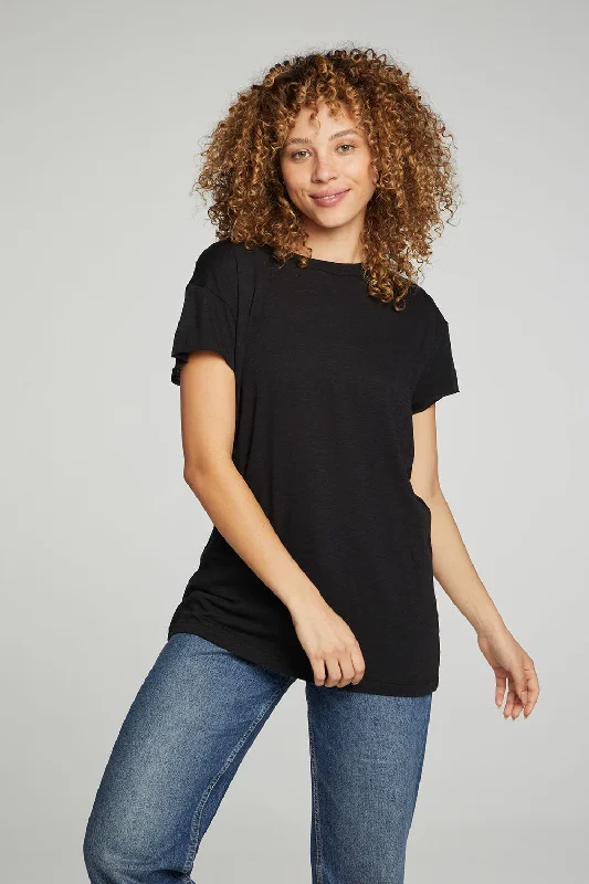 Discount Mania Cap Sleeve Crew Neck Tee