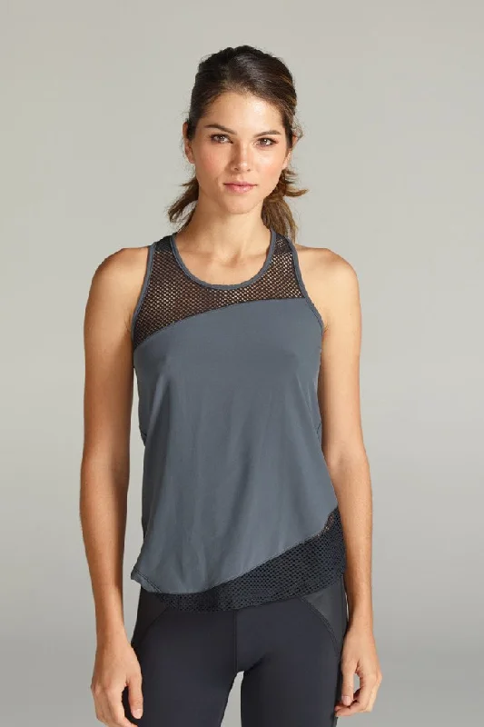 Last Chance CHICHI Active Claire Asymmetrical Tank - Carbon