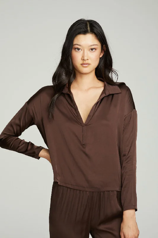 Final Clearance Collared Half Placket Dolman