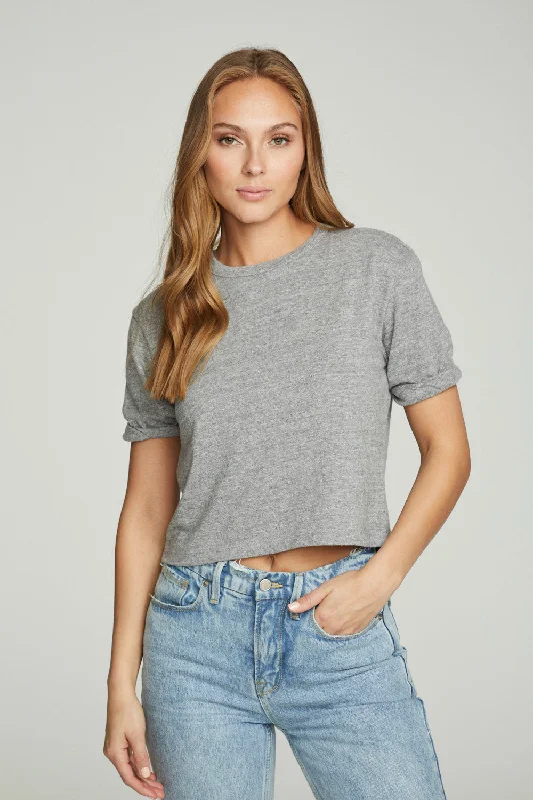 Final Clearance Cropped Crew Neck Short Sleeve Tee