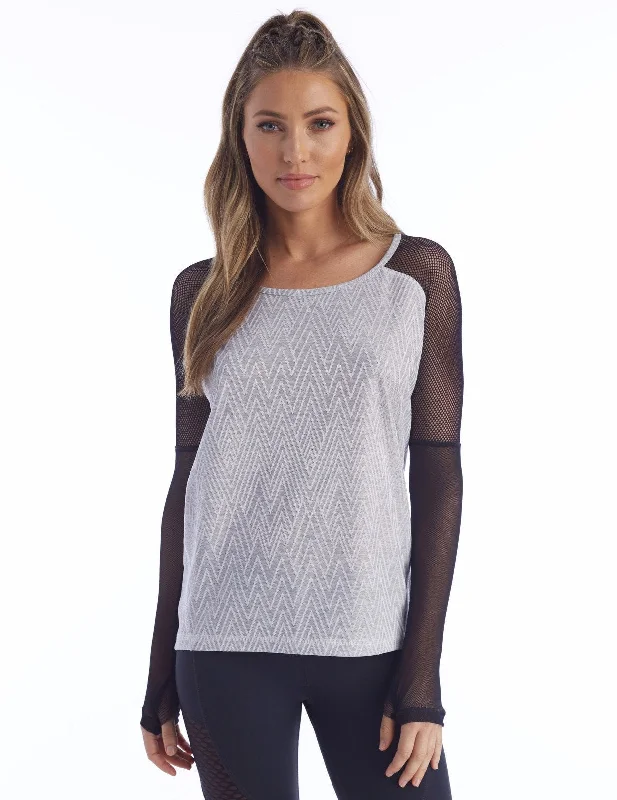 Shop and Save Lukka Lux Cyrus Pullover - Grey Zig Zag