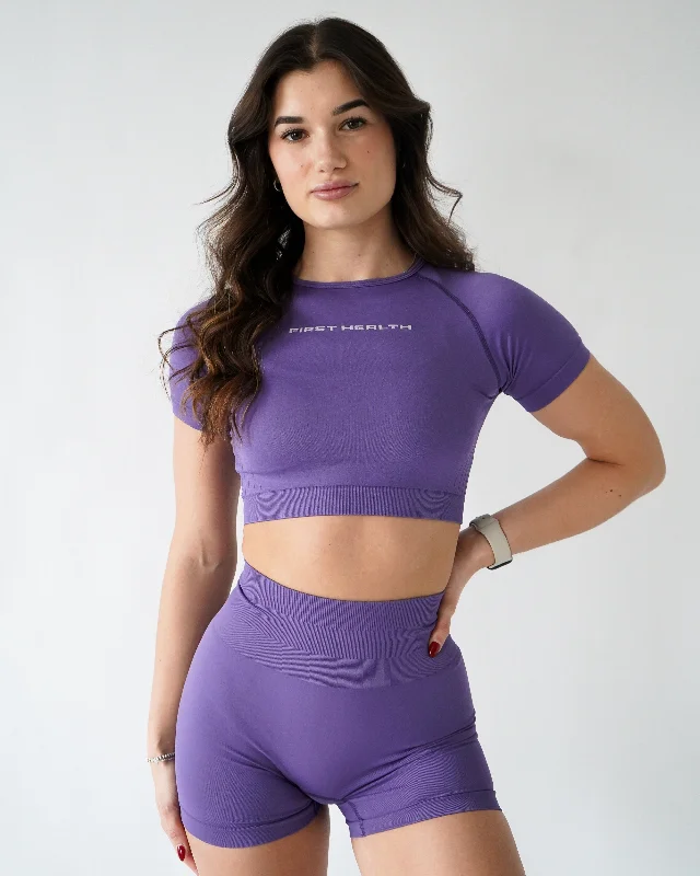 Midnight Madness Enhance Cropped Tee - Violet