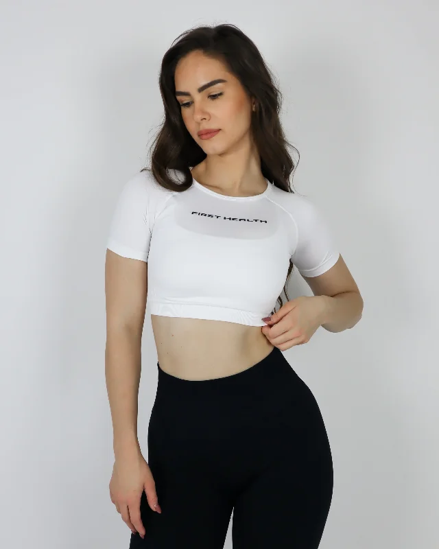 Savings Galore Enhance Cropped Tee - White