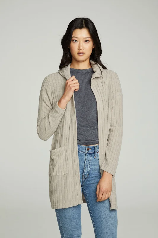 Shop and Save Hooded Open Duster Cardigan With Pockets