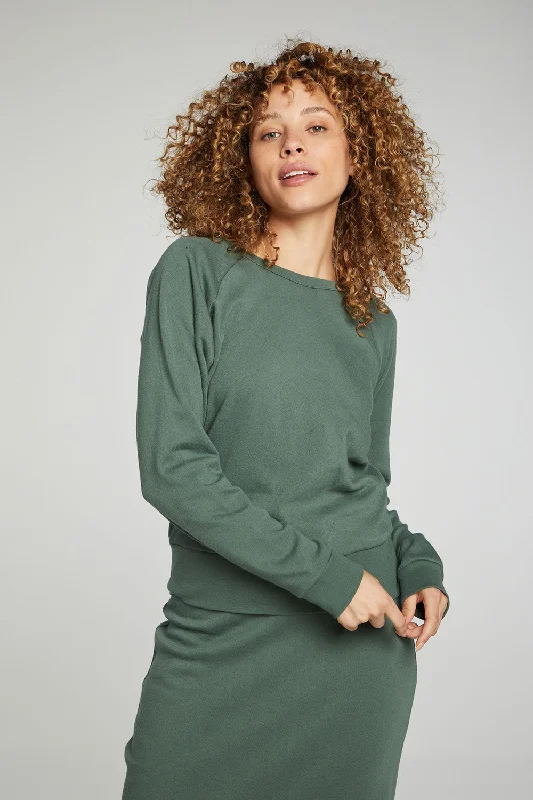 New Deals Long Sleeve Crew Neck Raglan Pullover